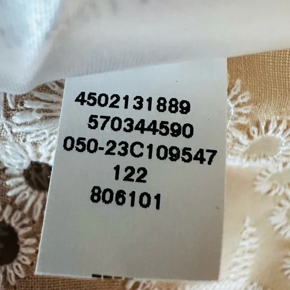 Chico's Eyelet Ruffle Neck Tiered Midi Dress Neutral - Picture 11 of 12